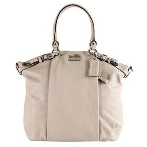 COACH Madison Lindsey Beige Leather Satchel