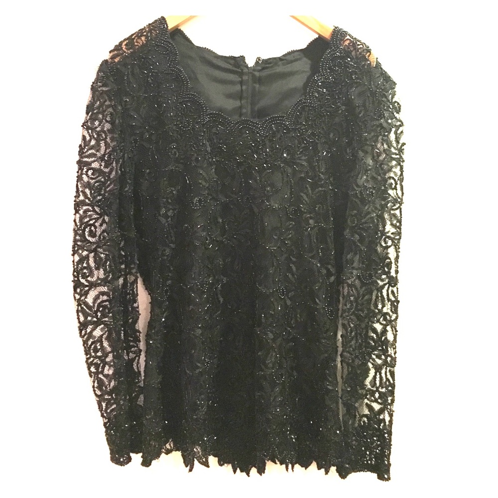 Vintage beaded see thru blouse