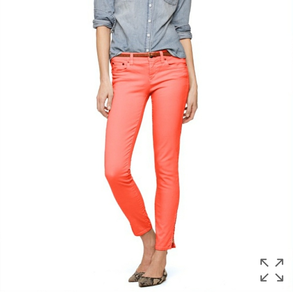 J.Crew Garment-dyed ankle-zip toothpick jean