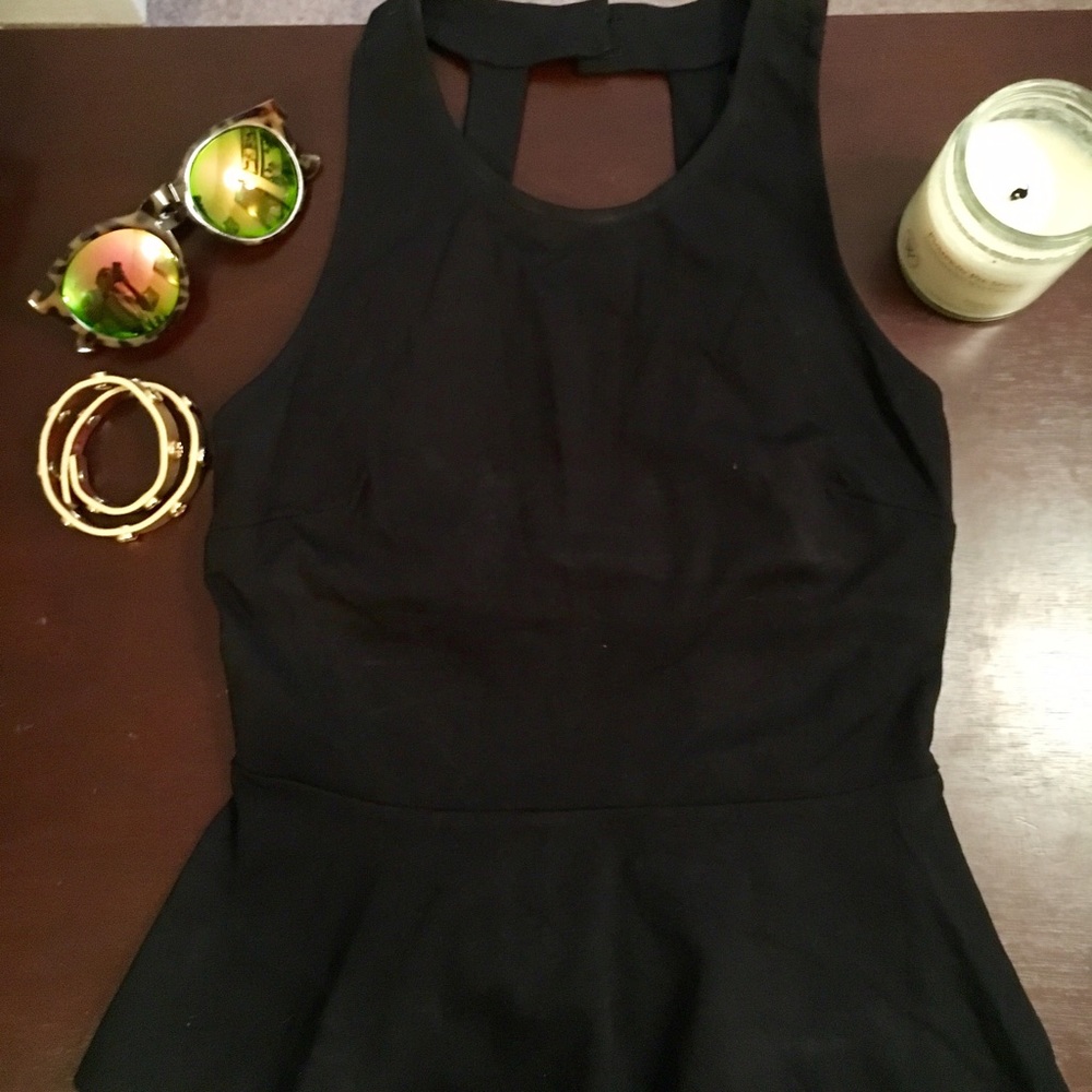 Tobi Open Back Peplum Top