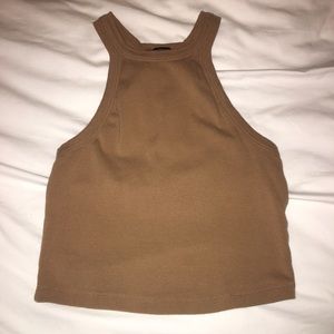 Tan halter crop top