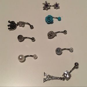 Set of 8 Bellybutton Rings
