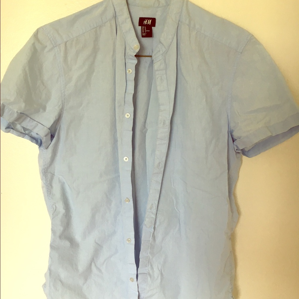 Light blue button up