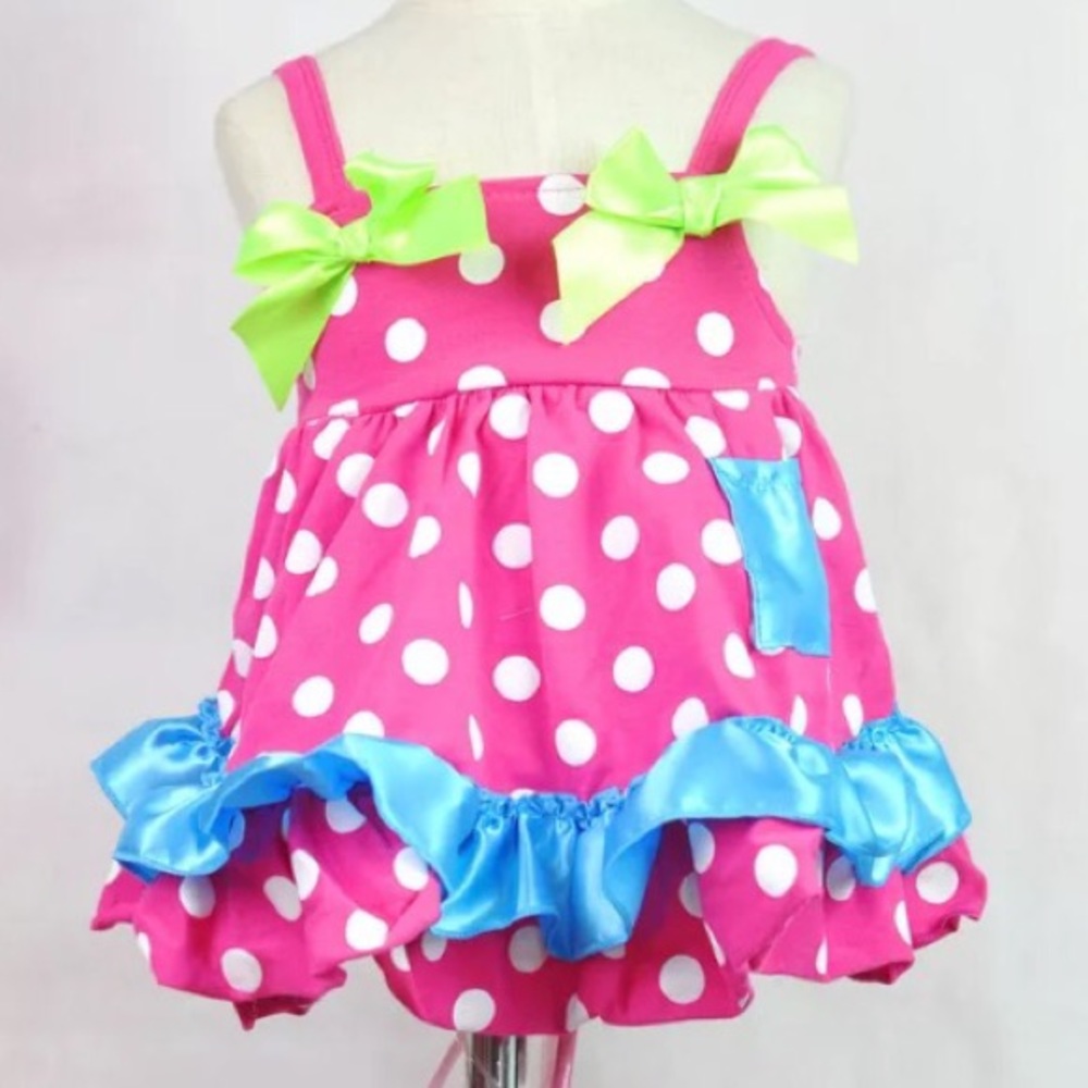 Infant Swing Top Ruffle Bloomers Dots Birthday! 12