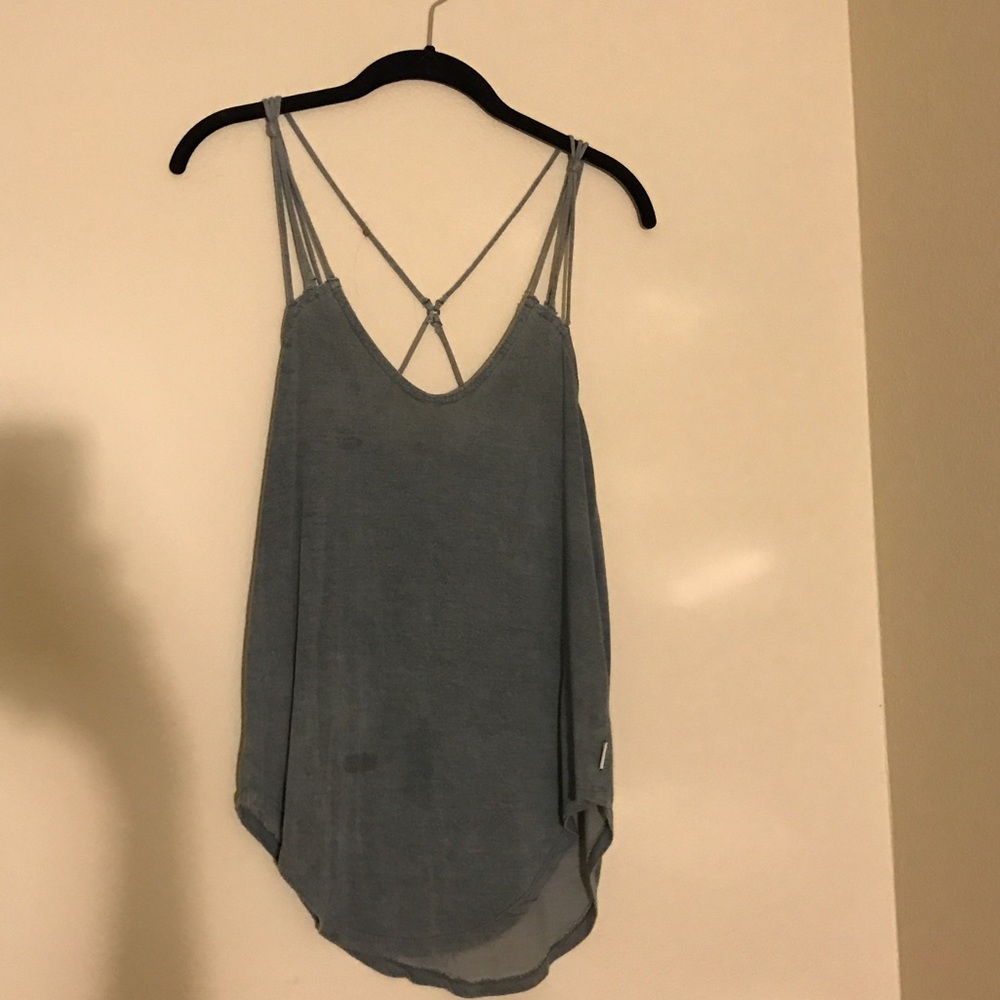 Blue strapped tank