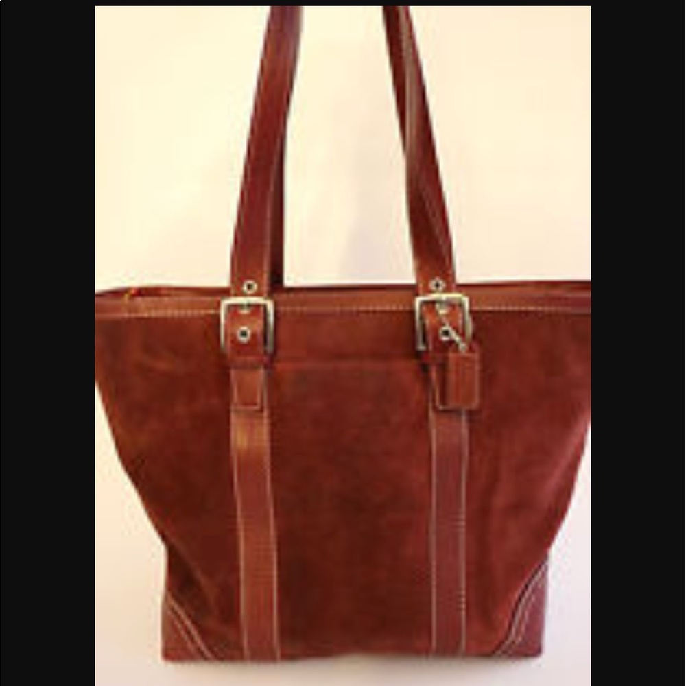 Suede material coach purse