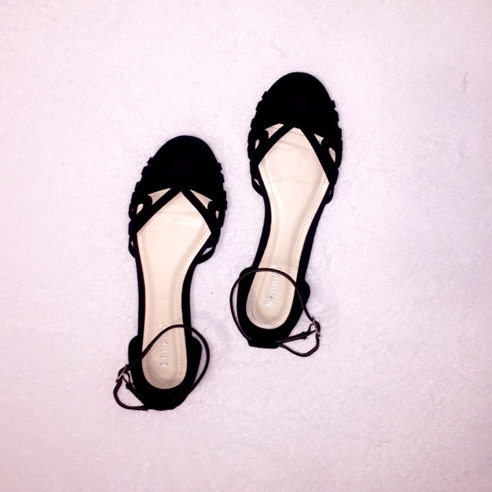 Faux Suede Flat Sandals