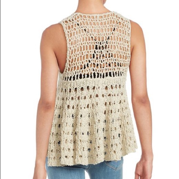 Free People 'Circles Within' Crochet Lace-Up Tank - Picture 2 of 4