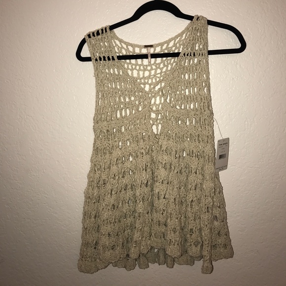 Free People 'Circles Within' Crochet Lace-Up Tank - Picture 3 of 4