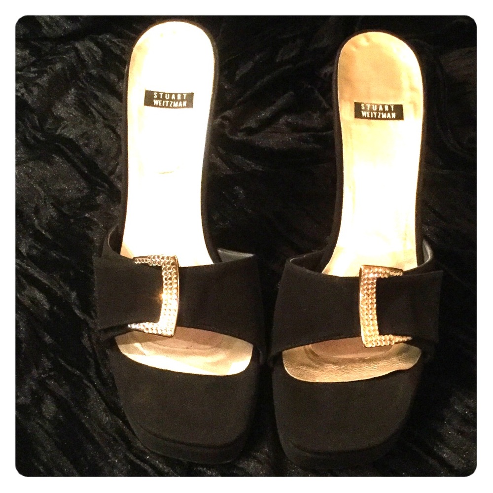 Stuart Weitzman Black/Crystal Heels