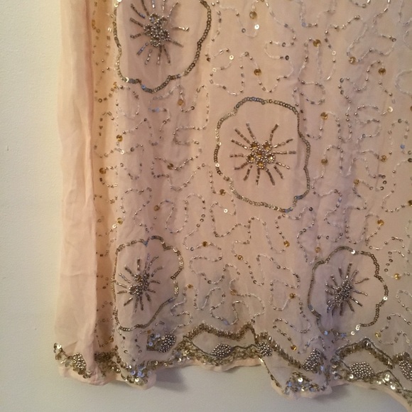 NWOT Anthropologie Sheer Sequined Tank - Picture 4 of 5