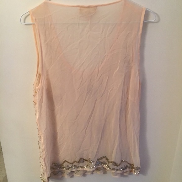 NWOT Anthropologie Sheer Sequined Tank - Picture 5 of 5