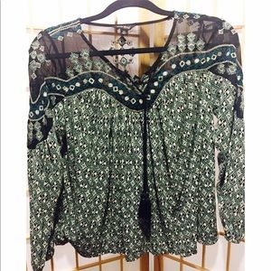 Lucky Brand Embroidered Blouse.