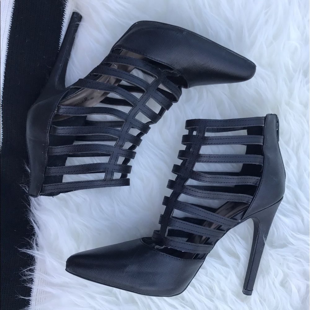 ⚡️Sale⚡️Black Cage Stiletto Booties
