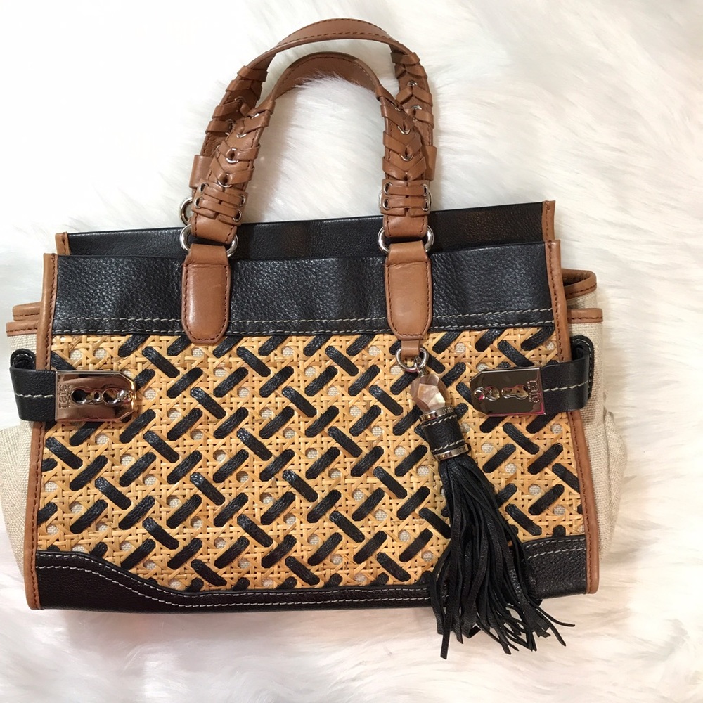 Rafe tote handbag purse black brown bag leather