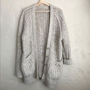 Anthropologie MOTH Oversized  Cream Knit Cardigan