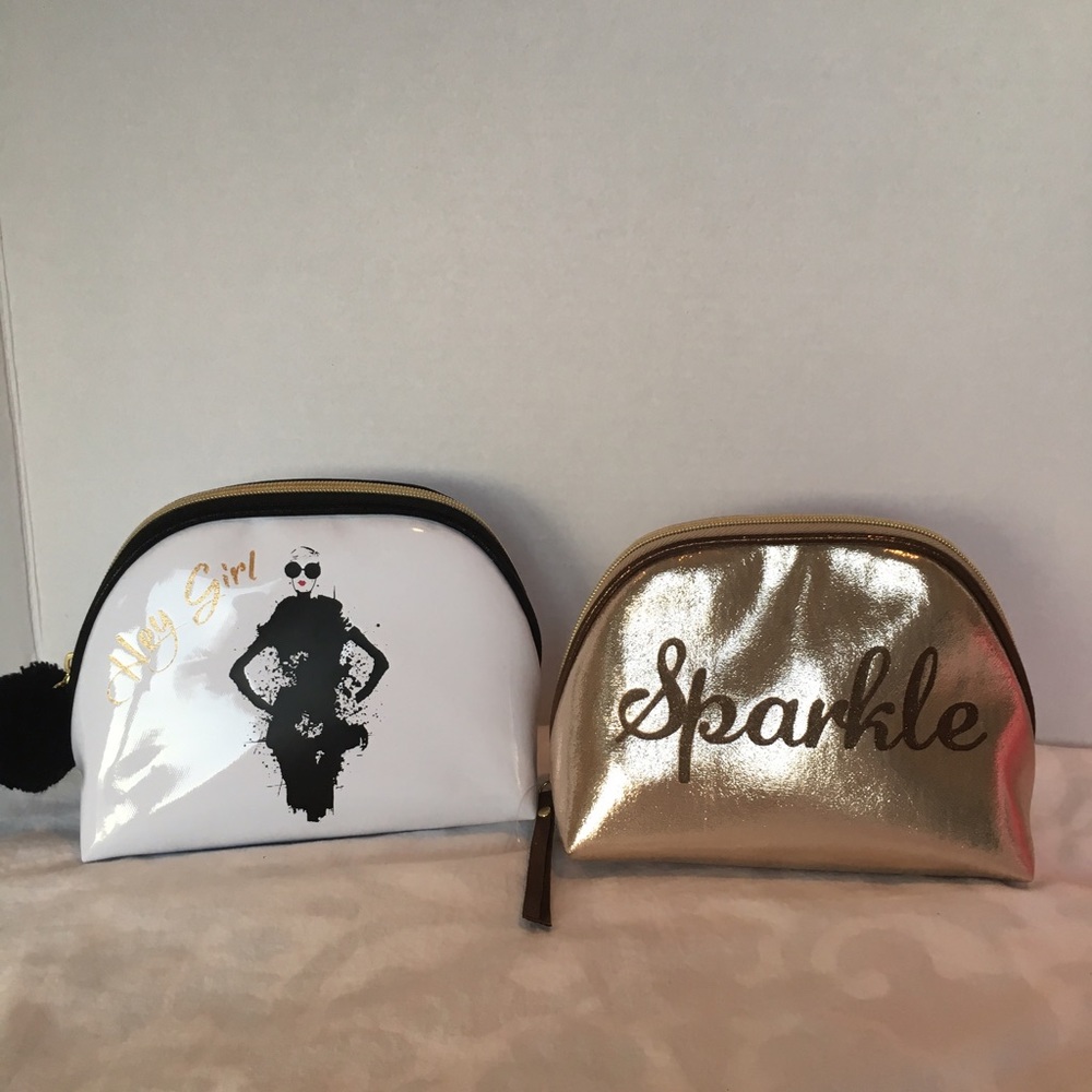 Small cosmetic case gold / white