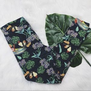 LuLaRoe Tall & Curvy Tropical Bird Print Leggings