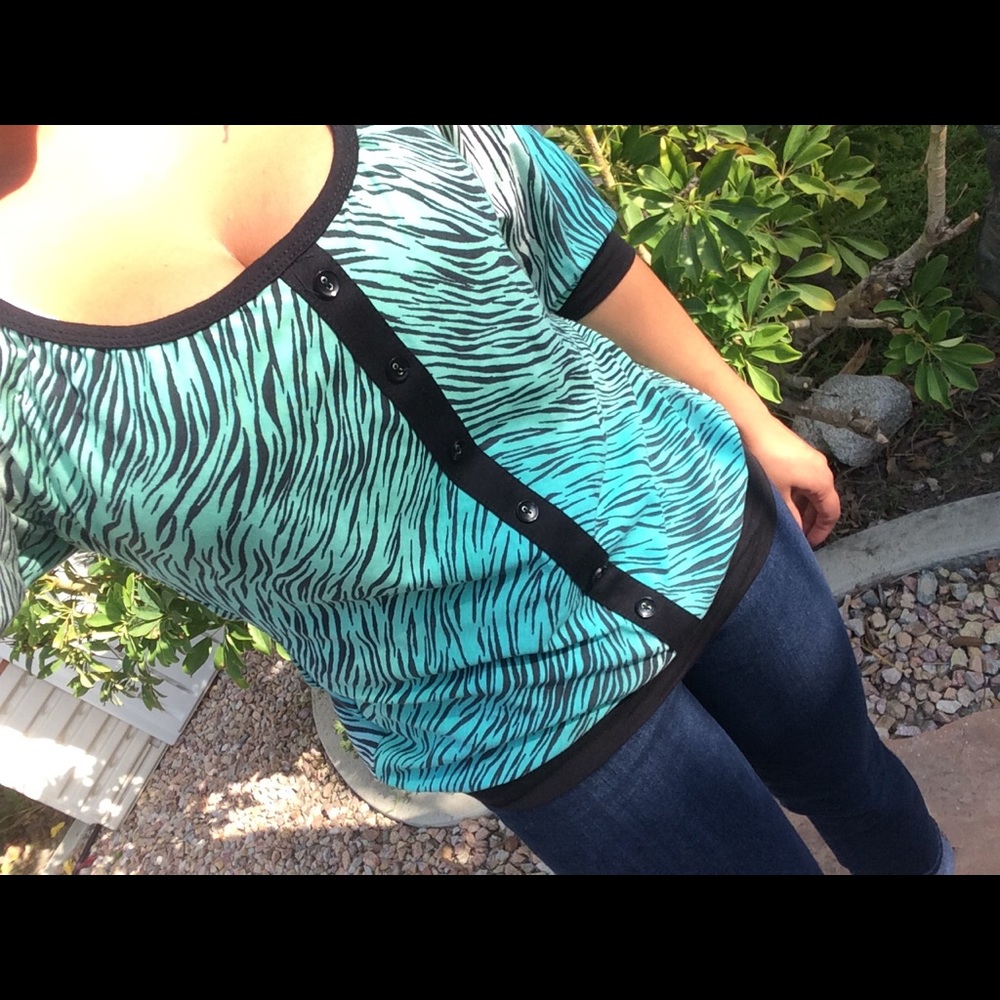 Zebra Print Button Shirt