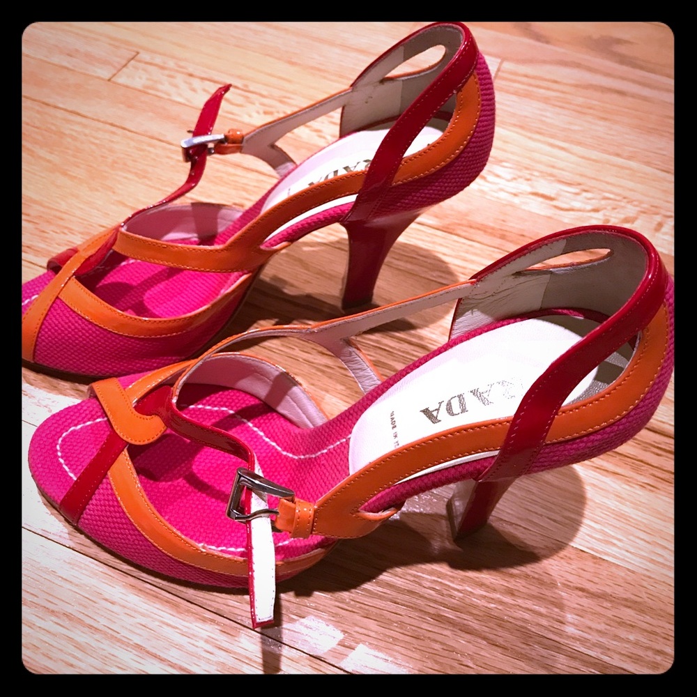 PRADA Open Toe Heels Made in Italy