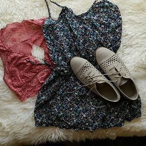 Floral romper with open back