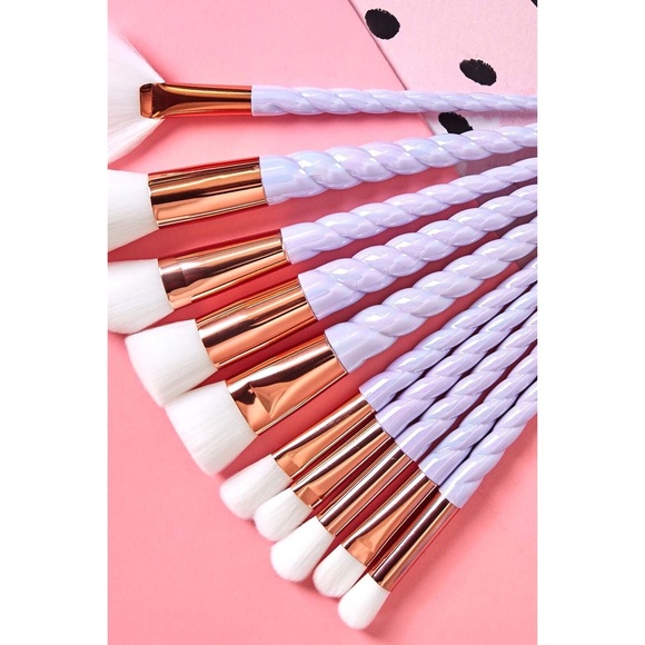 rose gold & white unicorn brush set - Picture 2 of 8