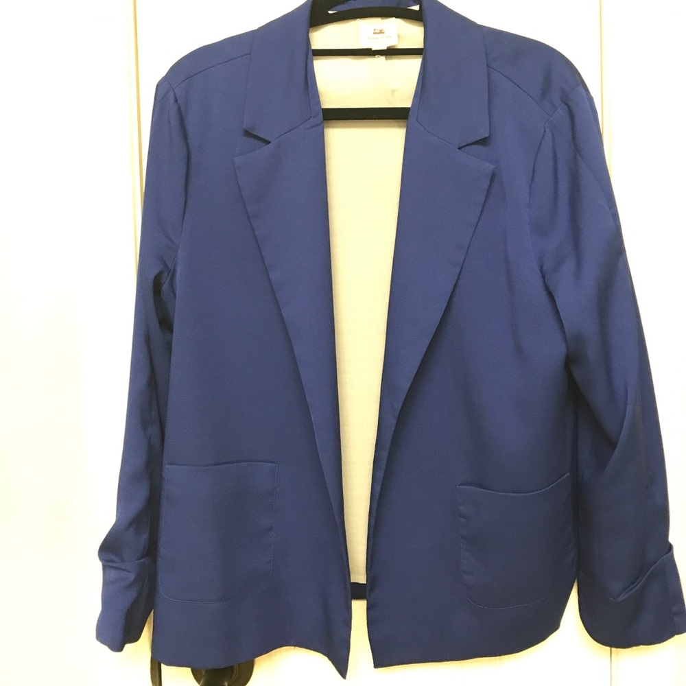 Cobalt Blue Open Front Blazer