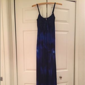 Long blue and black dress