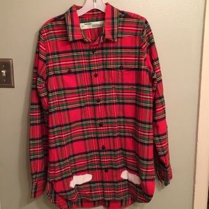 Off-White c/o Virgil Abloh Red Check Spray Shirt