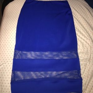 Blue body con midi skirt