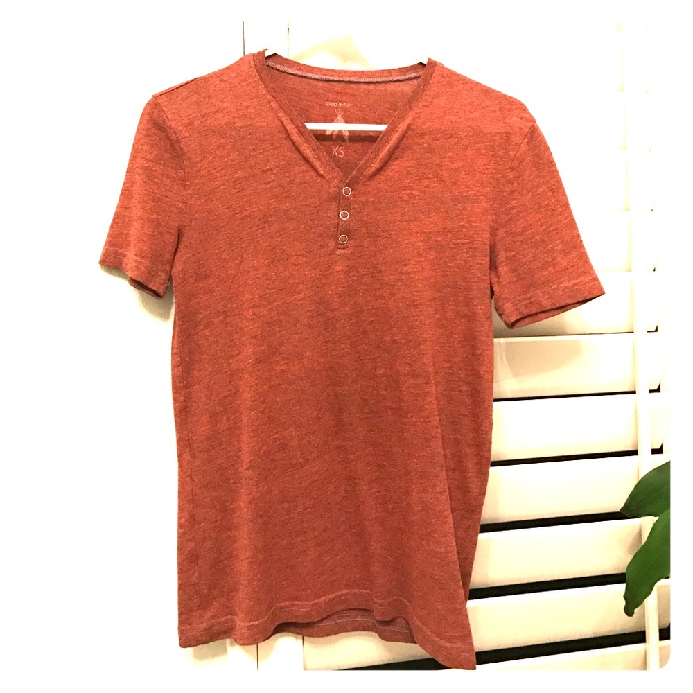 Urban Outfitters Snap Y-Neck Short Sleeve