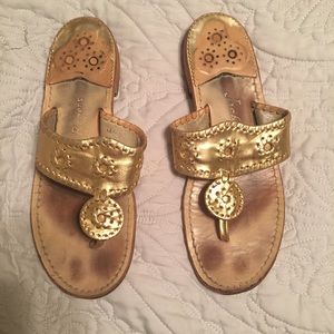 Gold Jack Rogers Hampton Sandals