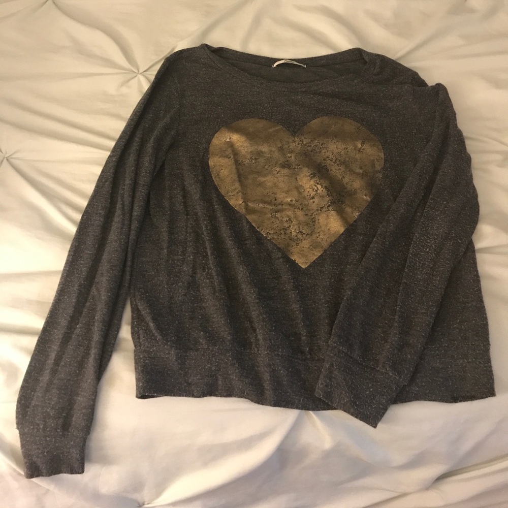 Grey & gold heart sweatshirt