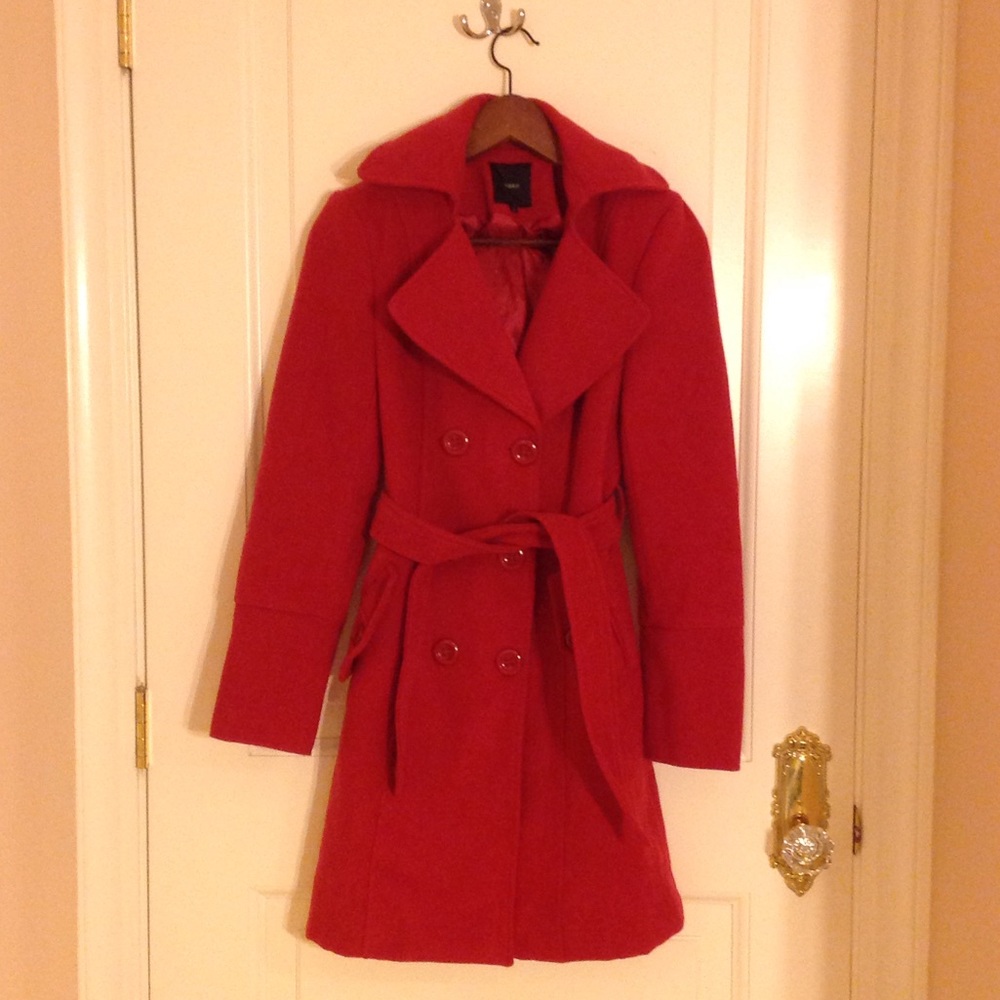 PRICE DROP: F21 Red Long Peacoat