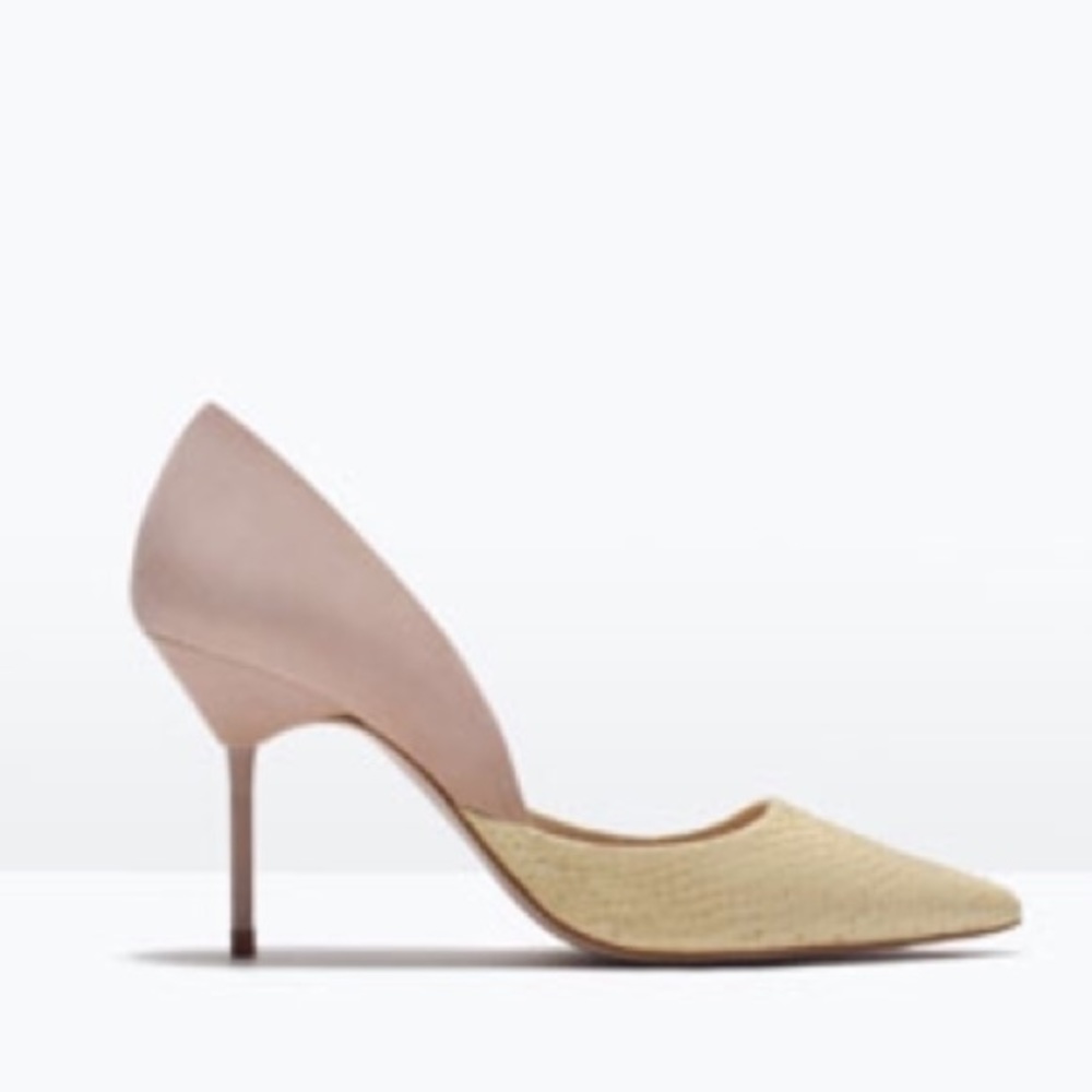 Zara - Leather + polyester heels
