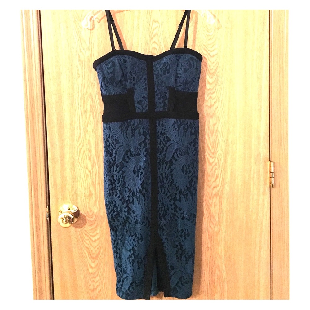 Dark teal midi dress