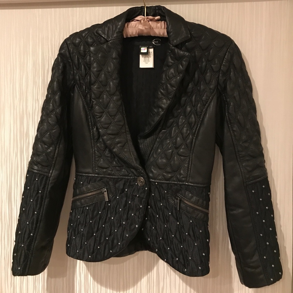 Just Cavalli black leather jacket.