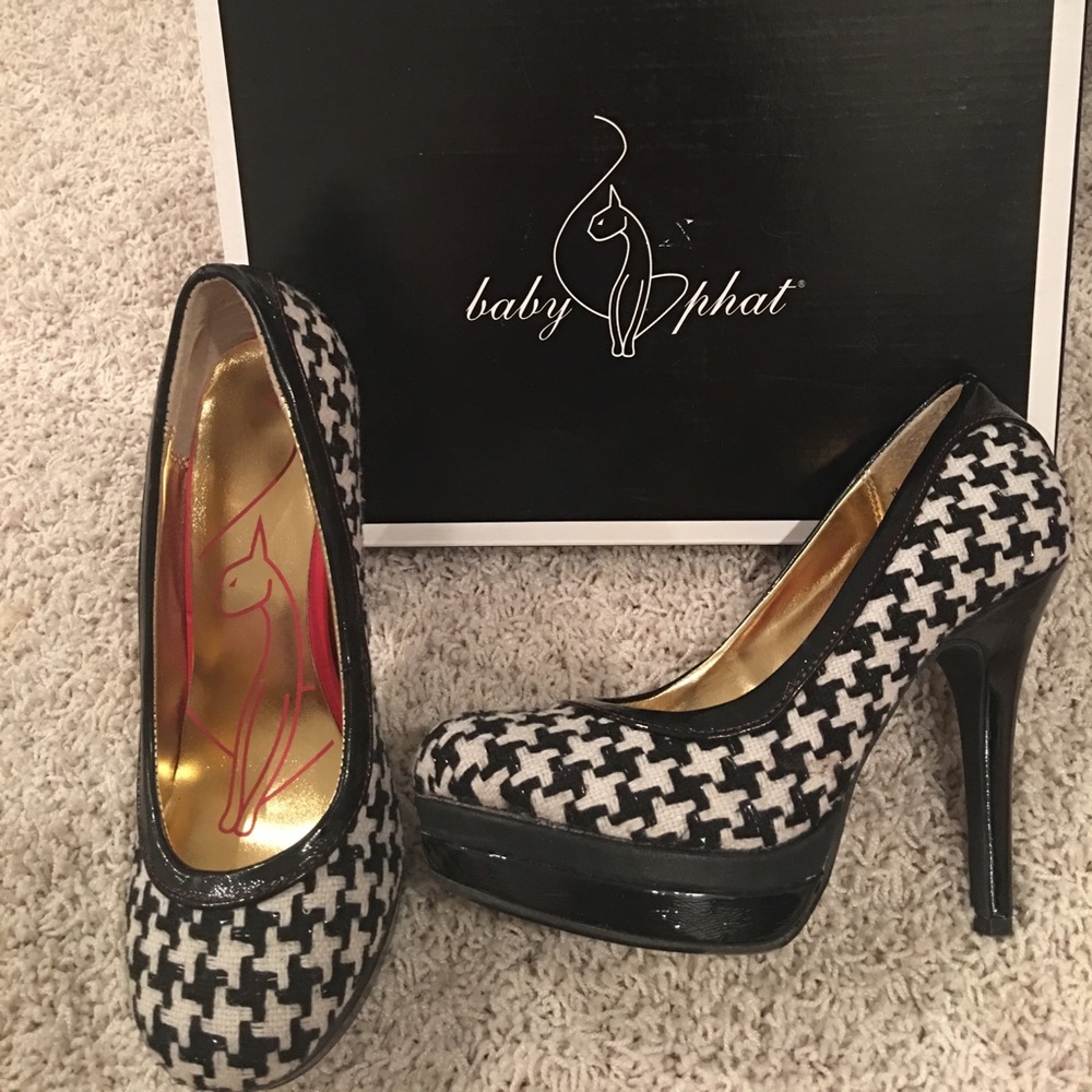 Baby Phat Houndstooth Heels - size 7