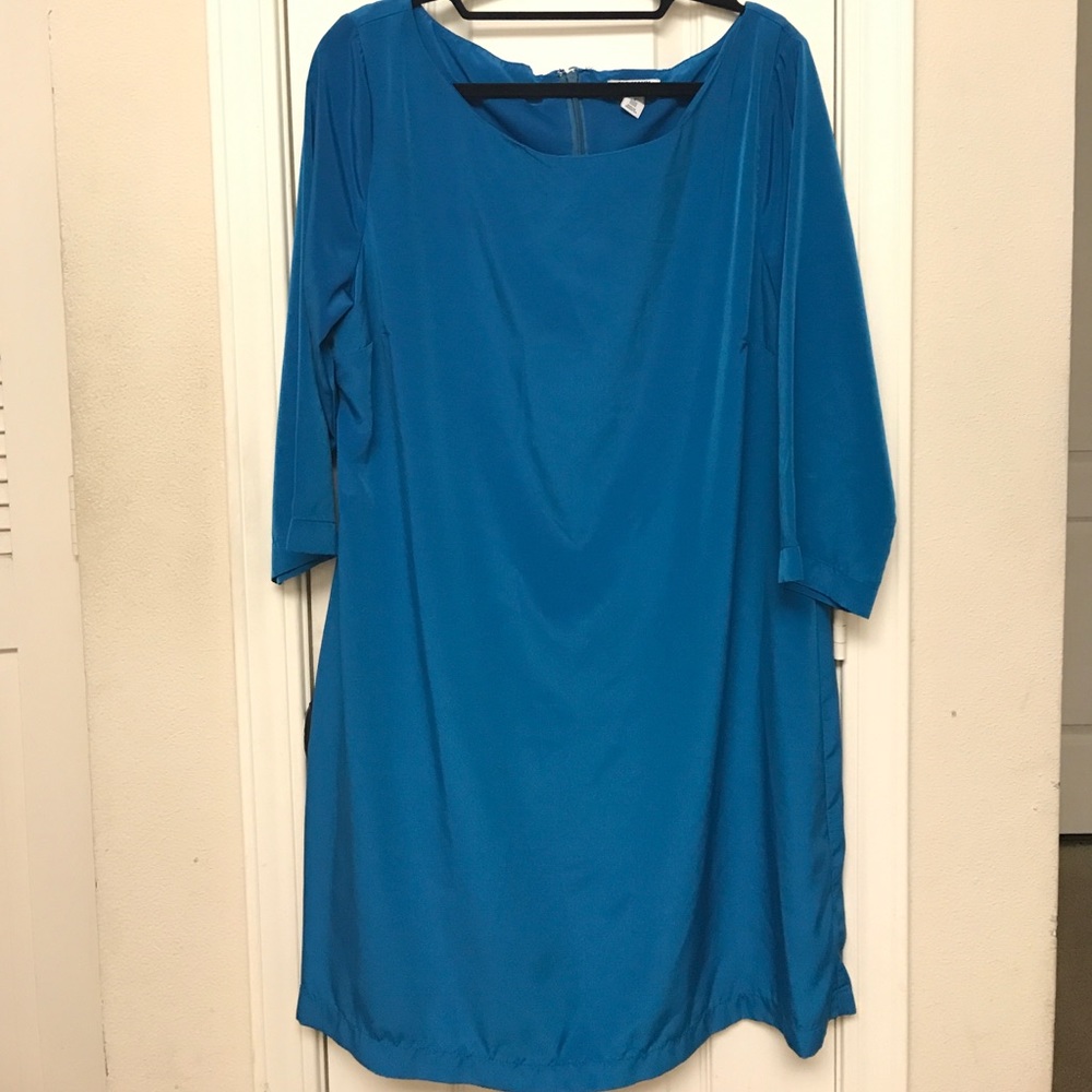 Turquoise blue shift dress