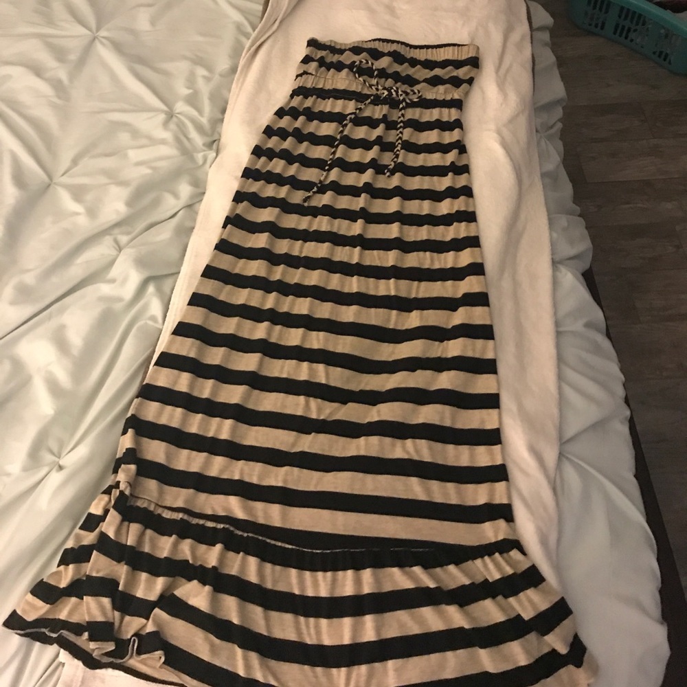 Stripped maxi summer dress