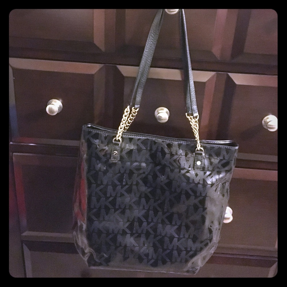 SOLD Used clean Michael Kors black shoulder purse