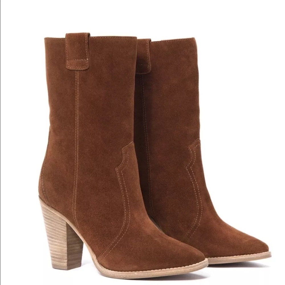 Aquatalia suede red brown tan florence boots - Picture 5 of 7