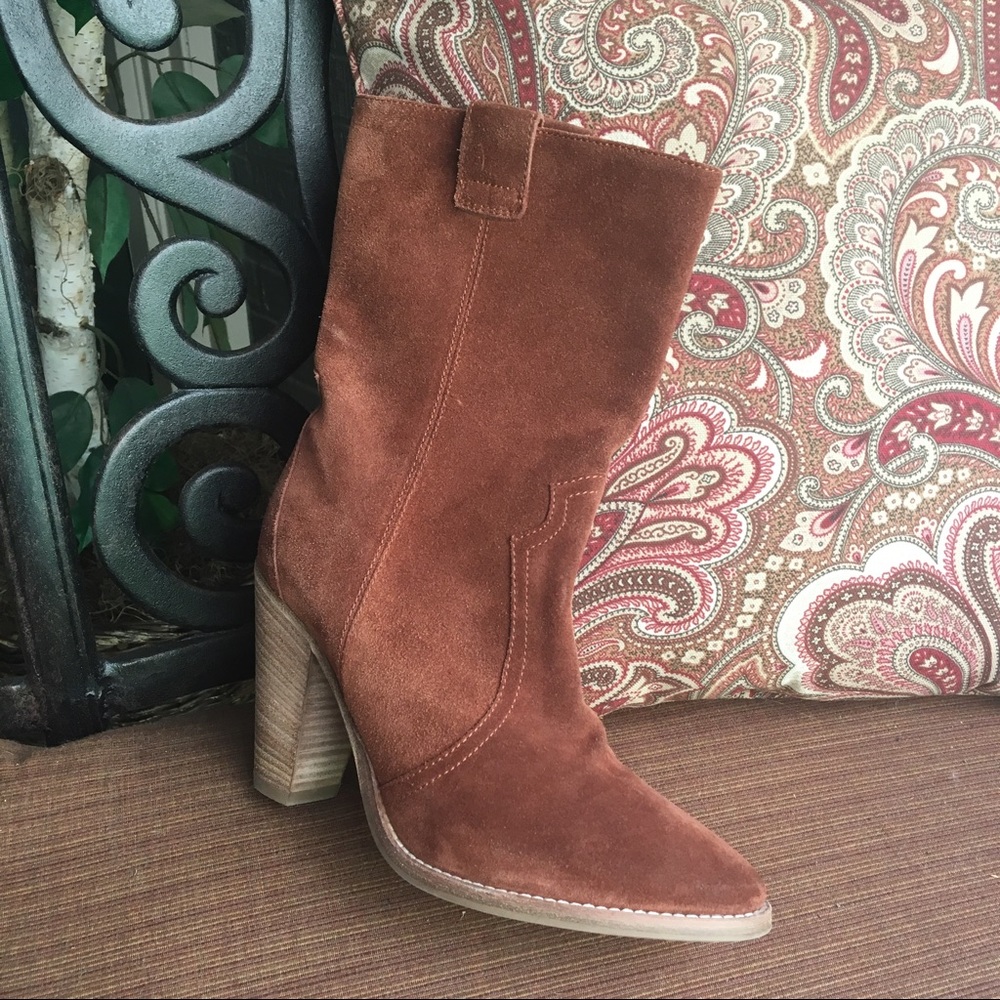 Aquatalia suede red brown tan florence boots - Picture 2 of 7