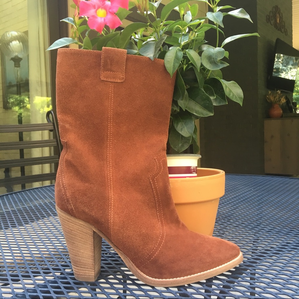 Aquatalia suede red brown tan florence boots - Picture 3 of 7