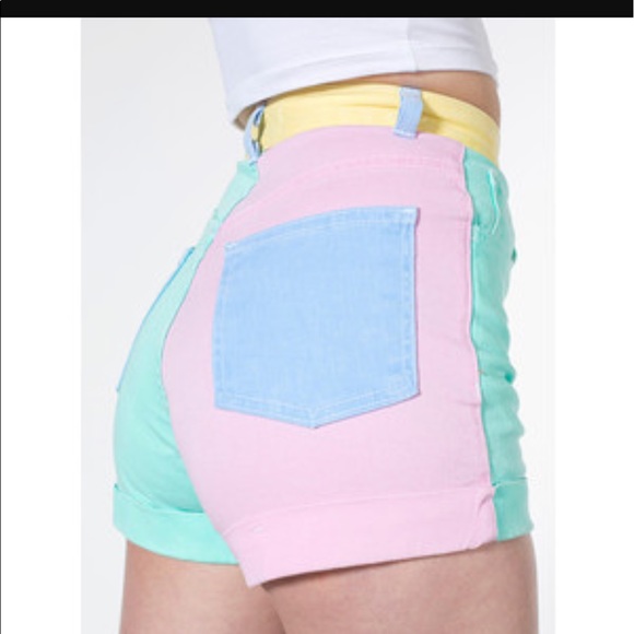 American Apparel Pants - American apparel colorblock shorts higher waist 2