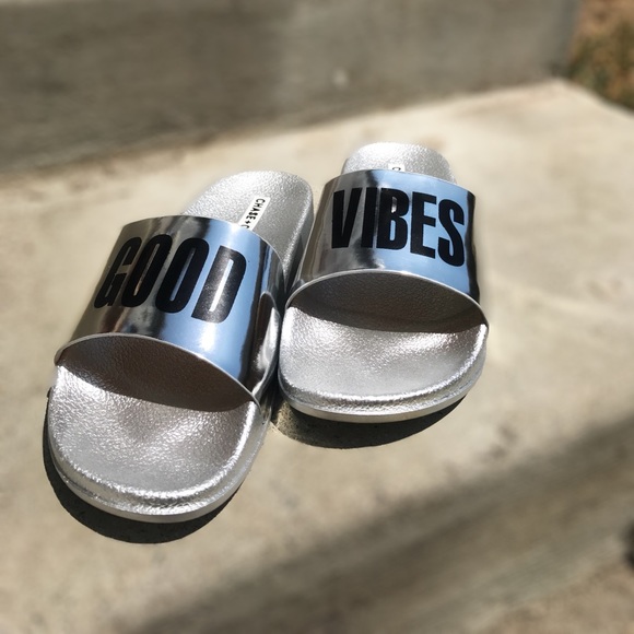 RESTOCKED!!! Rose Gold "Good Vibes sandals - Picture 5 of 6