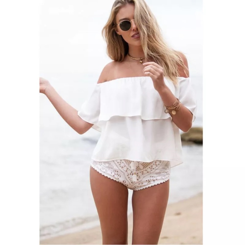 OFF SHOULDER CHIFFON BLOUSE