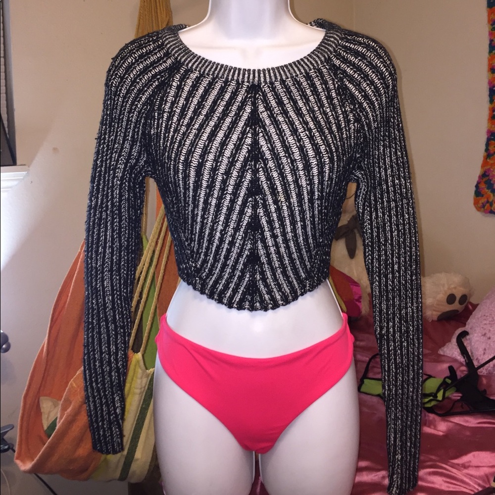 Knit crop top sweater