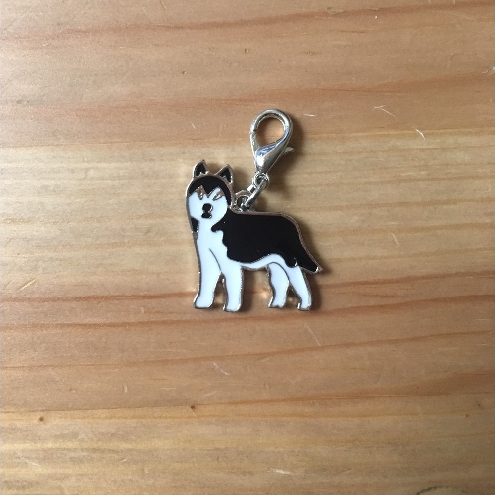 Mini husky enamel keychain/bag charm