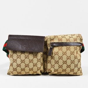 GUCCI Canvas Monogram Belt Bag